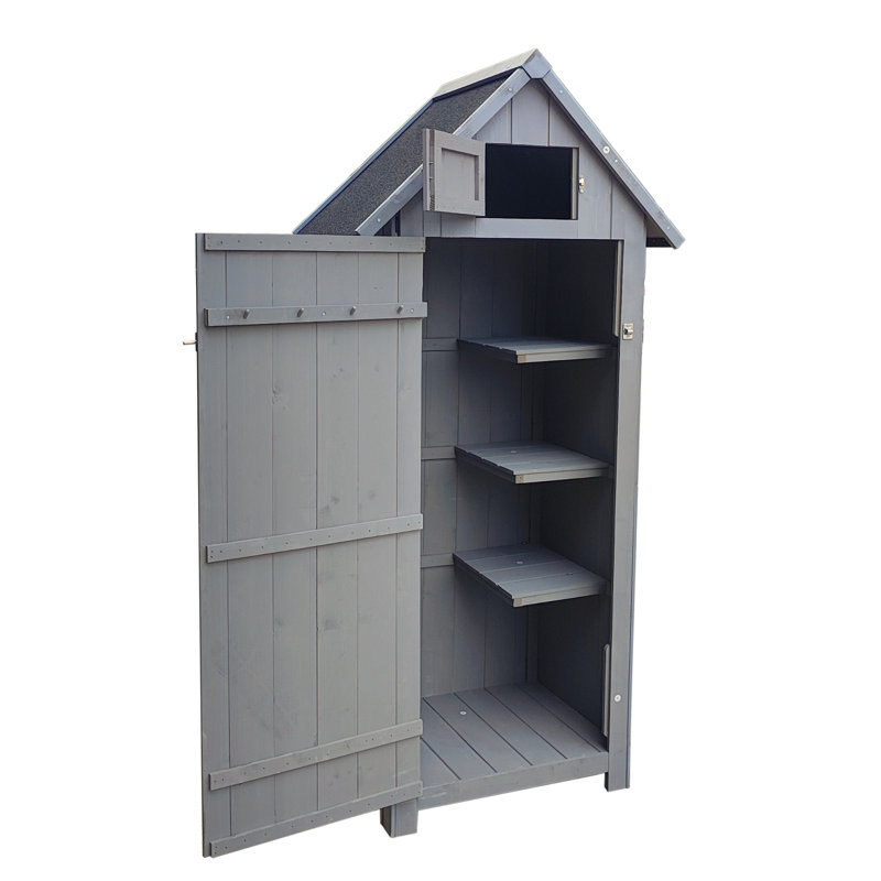 Rangement extérieur en bois naturel pour outils de jardinage, H 67,68 po x l 20,79 po, L 30,37 po, Essentials de remise en bois, 30,37 po x 20,79 po x 67,68 po, massif naturel