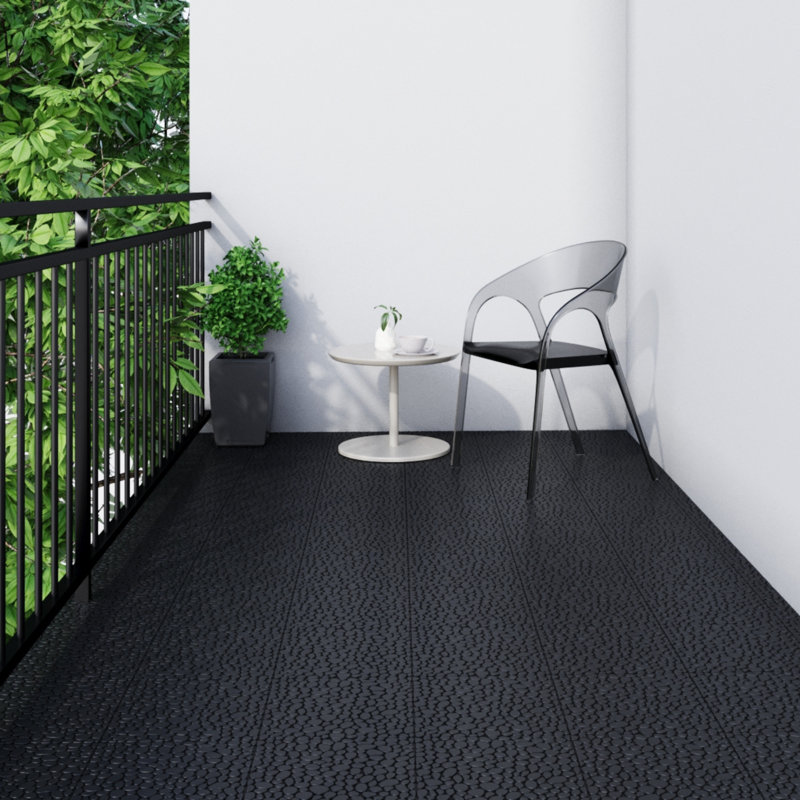 Carreaux de terrasse en plastique, Noir