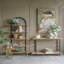 35.6x13.6x70.9" Tall Arched Wood and Iron Display Shelf with Black Frame, 5-Tier Open Shelving Unit Bookshelf, Modern/Industrial