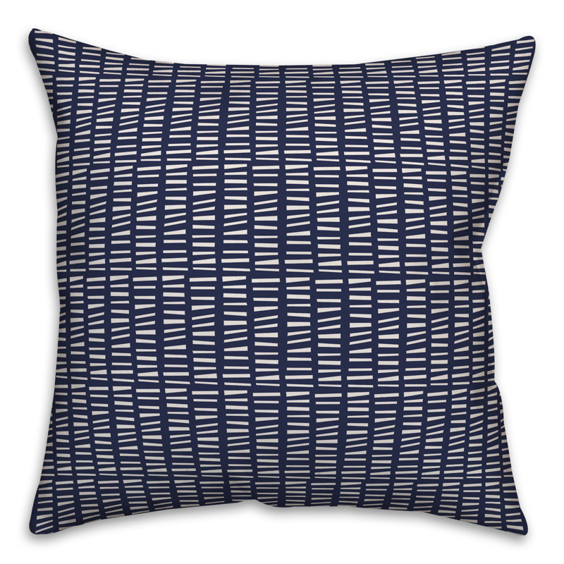 Geometric Throw Pillow, 16" x 16", Navy/White Geometric