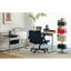 Chaise de bureau bleue avec revêtement en lin, siège ergonomique, pivotant sur 360 ° et hauteur réglable, conception à roulettes à base croisée, plus grande pour plus de stabilité, soutien supplémentaire pour le cou-276530000-276530005-276530003