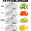 Spiralateur de légumes rotatif 4 en 1 avec récipient de 2 tasses