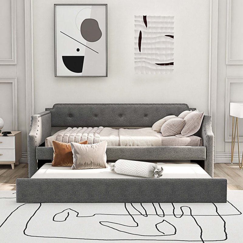 Edriana Upholstered Daybed, Gray