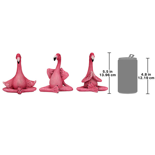 Large Pink Flamingo Yoga Statues