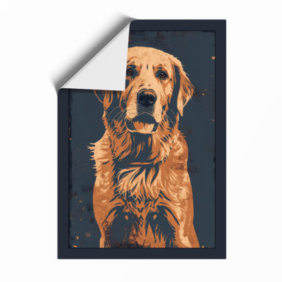 Golden Labrador Portrait Modern - Framed Print