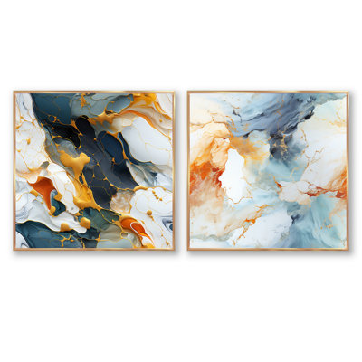 Hastings - Ensemble de 2 collages abstraits carrés