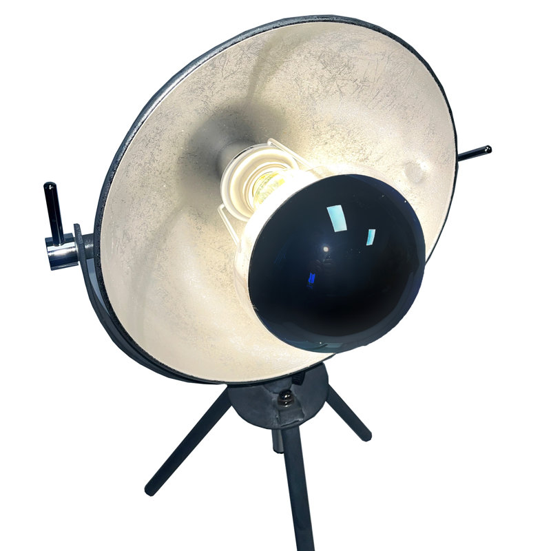 Rigby 1-Light Metal Tripod Table Lamp With A Shade, Grey