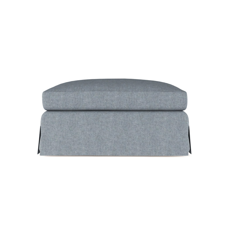 Ludlow Upholstered Ottoman, Plush Velvet Haze, Natural