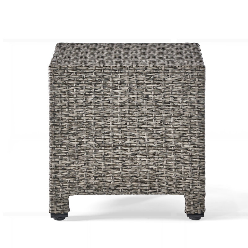 Outdoor Acacia Wood Patio Accent Table, Black