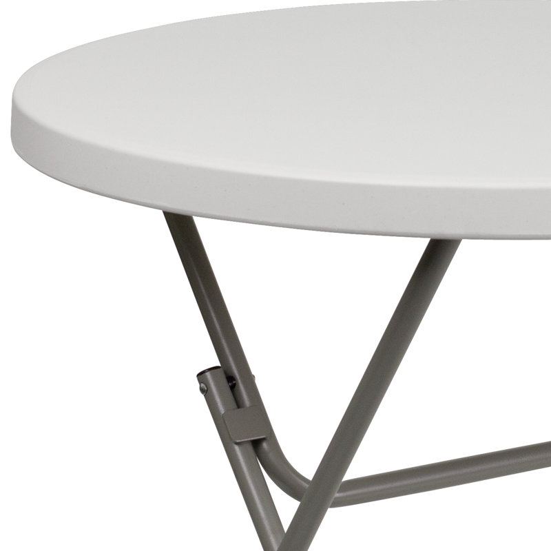 Luna Compact 31.5" White & Gray Round Folding Event Table