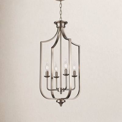 4-Light Dimmable Metal Lantern Empire Chandelier