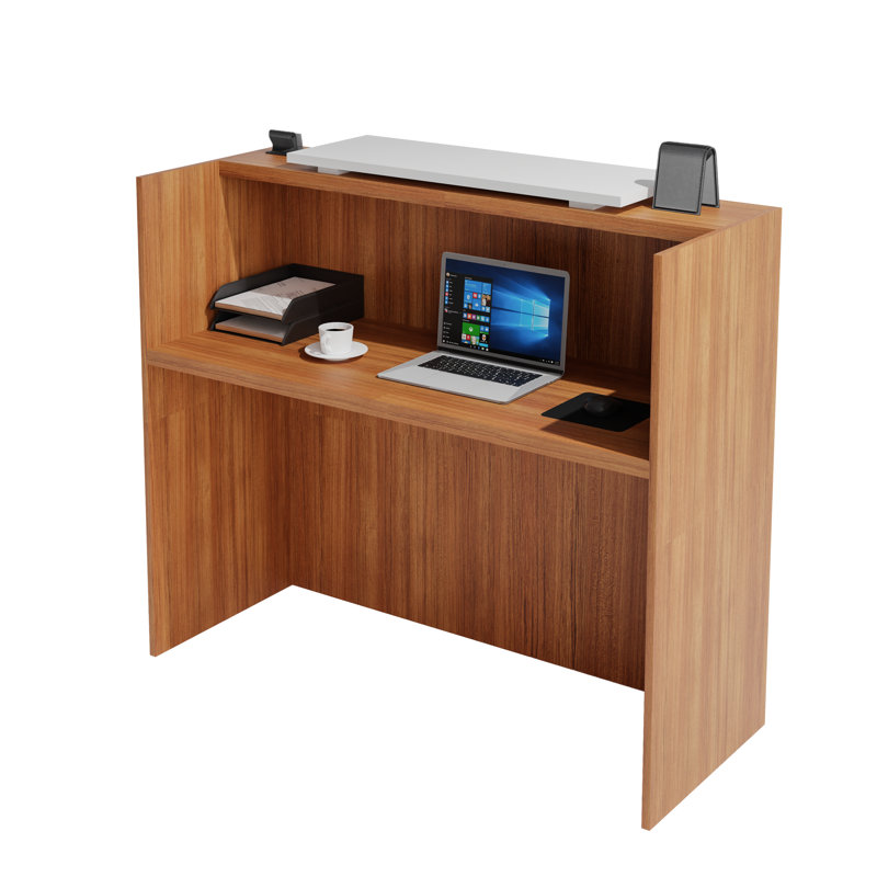 ICON 53" Modern Laminate Reception Desk, Multifunctional Modern Transaction Counter Top