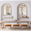 Miroir arqué en bois massif vieilli-229642957