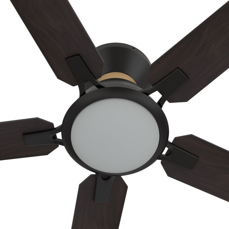 Ventilateur de plafond intelligent 52 po avec télécommande et ensemble d'éclairage inclus, Noyer foncé