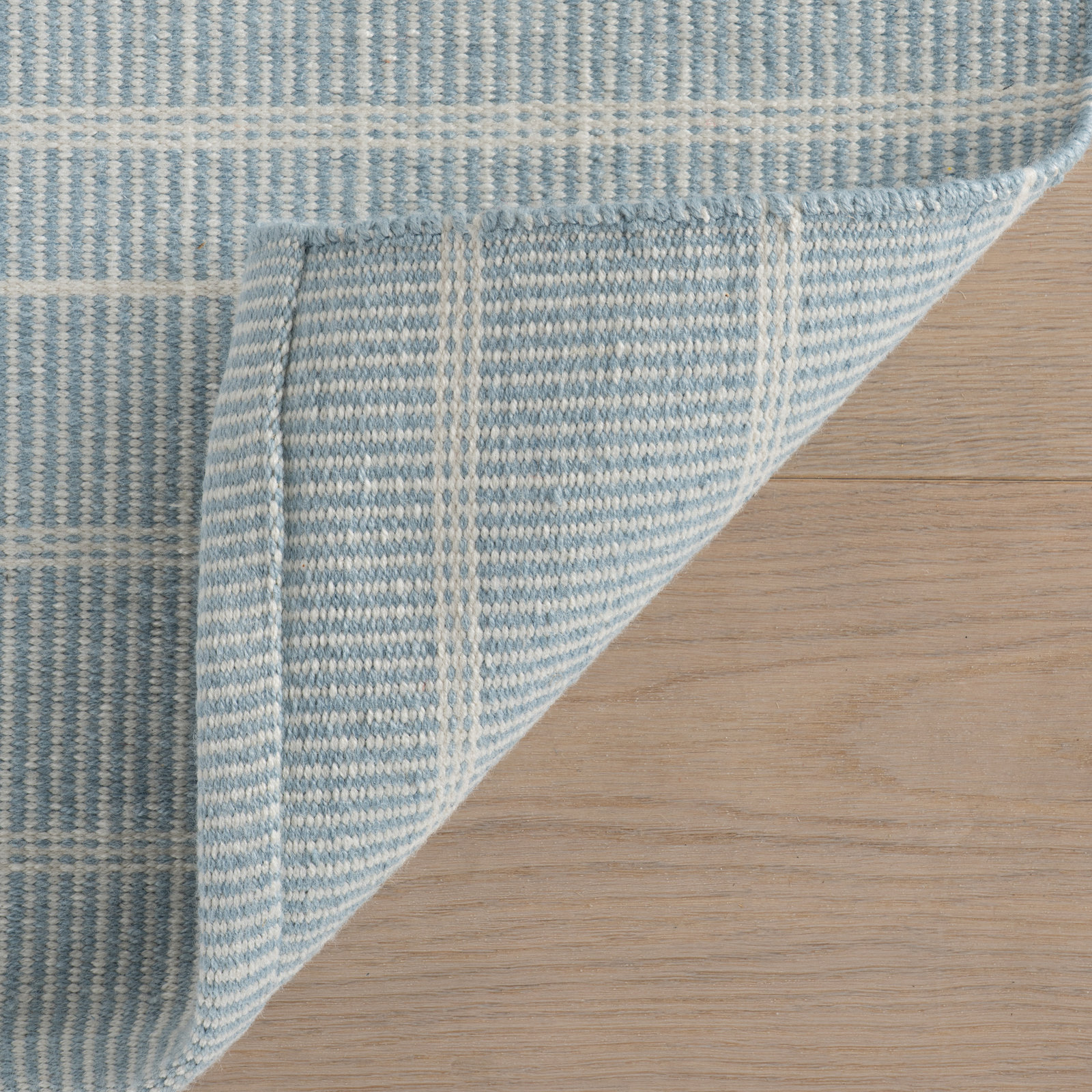 Handwoven Striped Indoor Outdoor Rug, Blue, Rectangle 2' x 3'