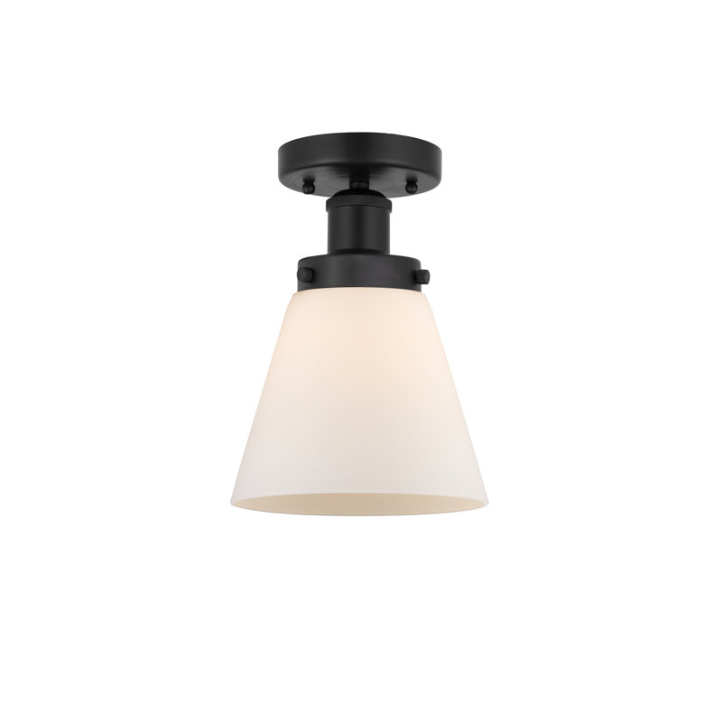 Plafonnier semi-encastré en verre Coplay, Noir mat, Blanc mat