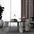 Modern Coffee/End Table Set - Walnut Veneered MDF, Sintered Stone Base - Walnut