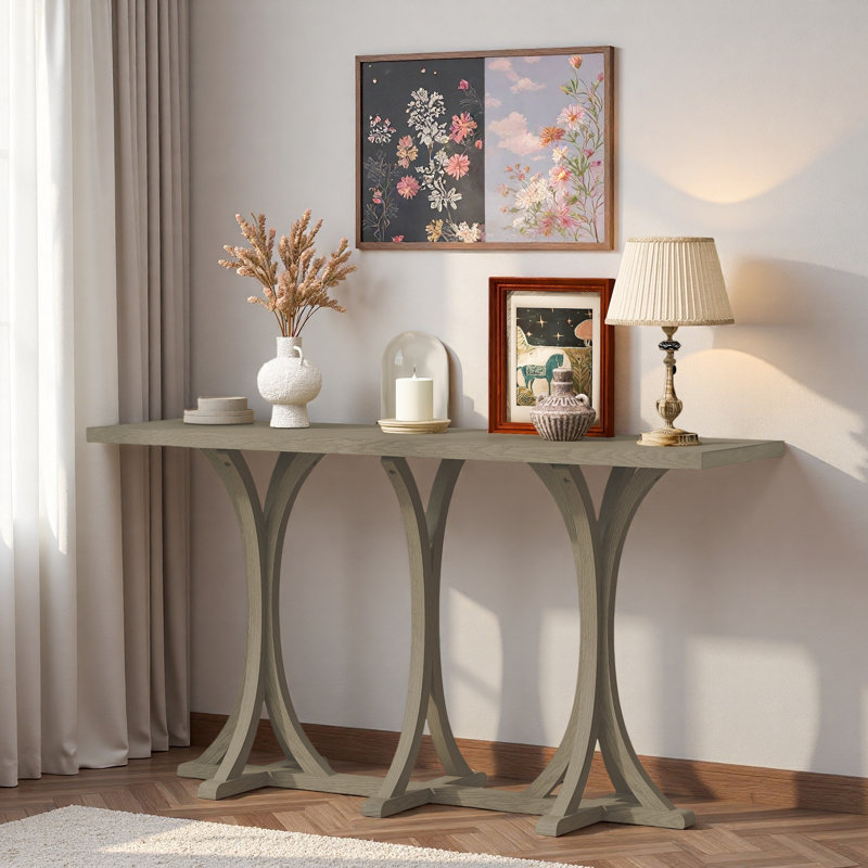 Console en bois 59,8 po, Gris