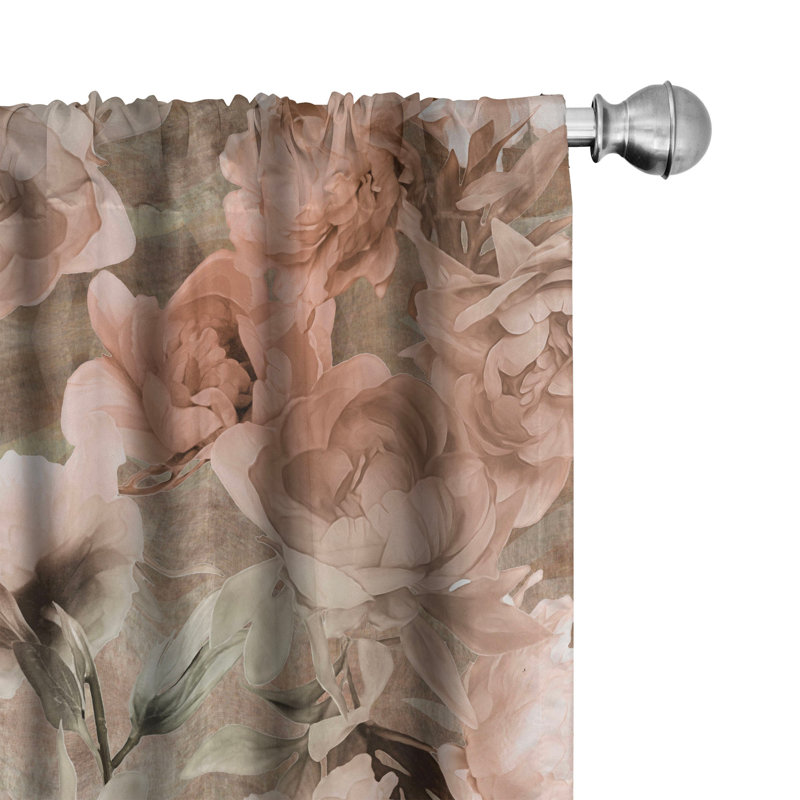 Jomal Semi Sheer Curtain Pair, 28" W x 63" L