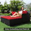 Tennon 155 cm W Wicker Patio Daybed with Cushions-167063576