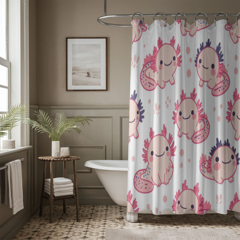 Axolotl Art - 1 Piece Standard Shower Curtain, H 74 po x l 40 po