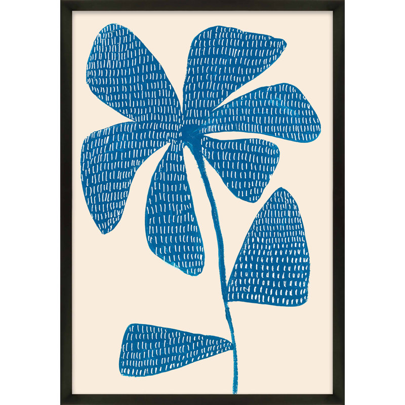 Céramique bleue 2 par Andrea Stokes - Art mural encadré, Papier encadré dans un cadre noir, H 38 po x l 26,5 po