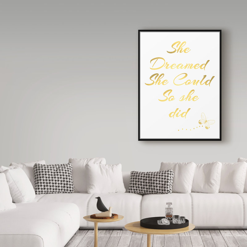 Gold Quote Motivational Canvas Print, 20" x 15"
