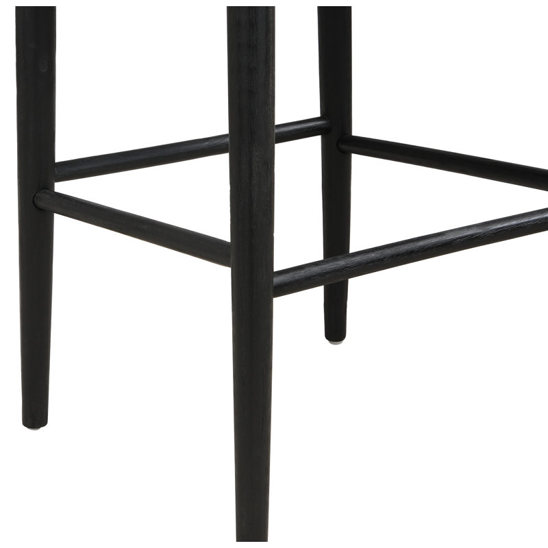 Tabouret de bar en tissu noir (ensemble de 2)