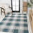 Sabine Traditional Farmhouse Bold Gingham Turquoise/Cream Indoor/Outdoor Rug-521418593