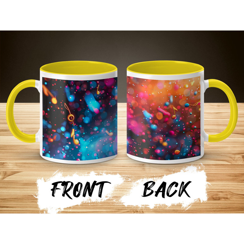 Polka Dot 11oz Accent Coffee Mug, Yellow