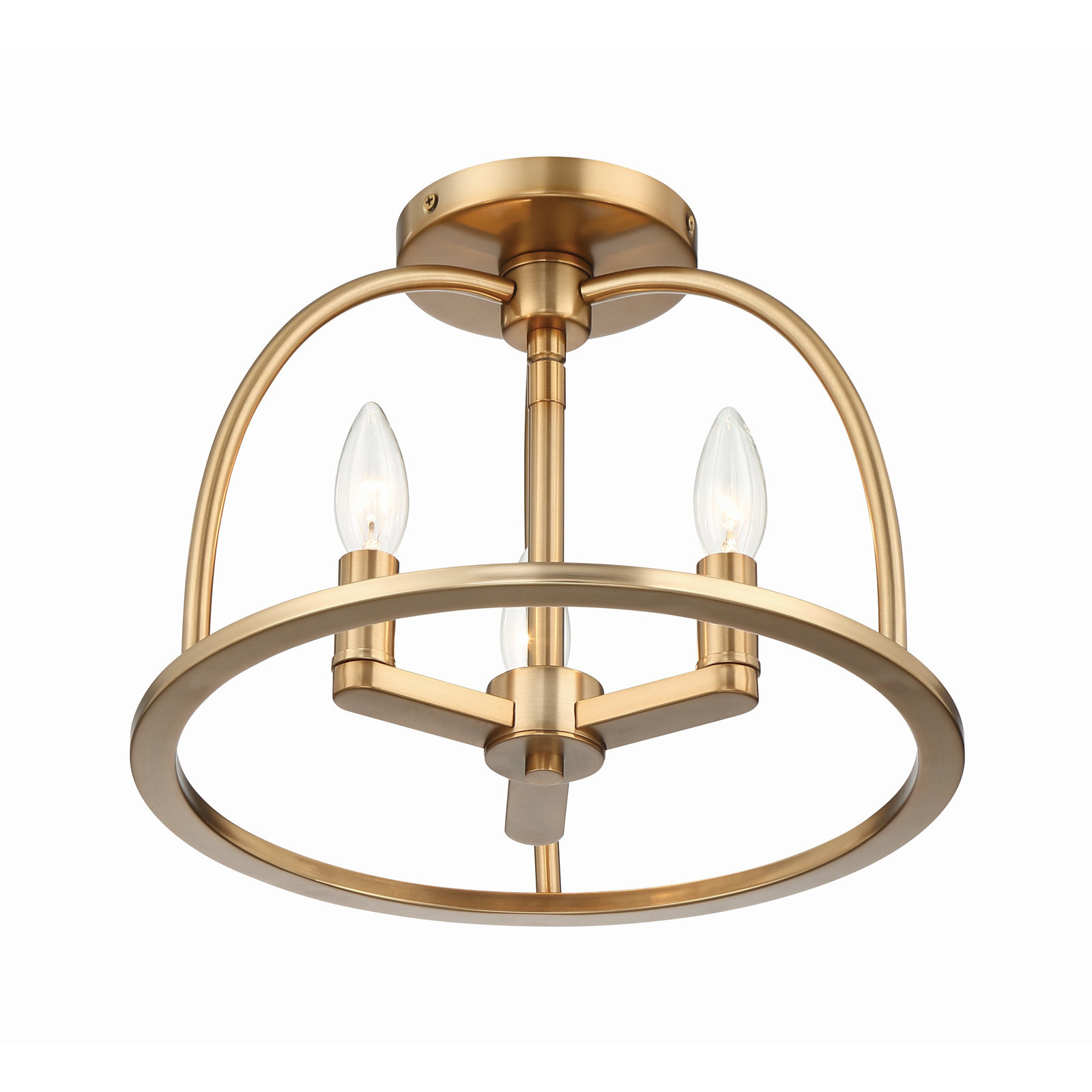 Aleena 3 Light Black Ceiling Mount, Vibrant Gold