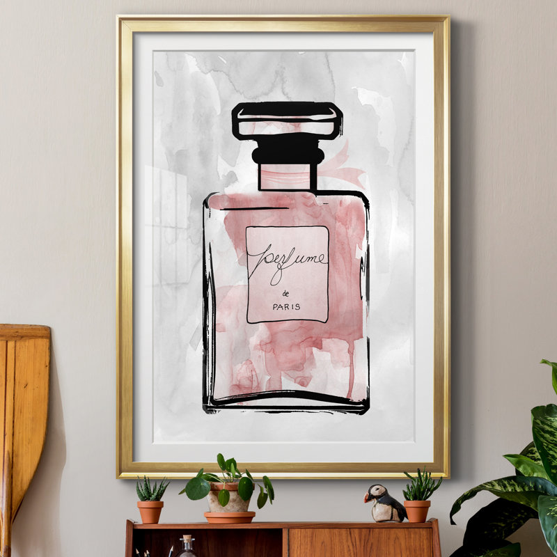 «Blush Wash Perfume», impression encadrée sur papier, Papier doré, H 30,5 po x l 42,5 po x P 1,5 po