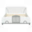 Lit, lit plateforme en forme de voiture avec roulettes, blanc