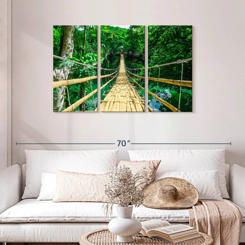Pont en bambou Lilie Sipatan River, H 28 po x l 45 po