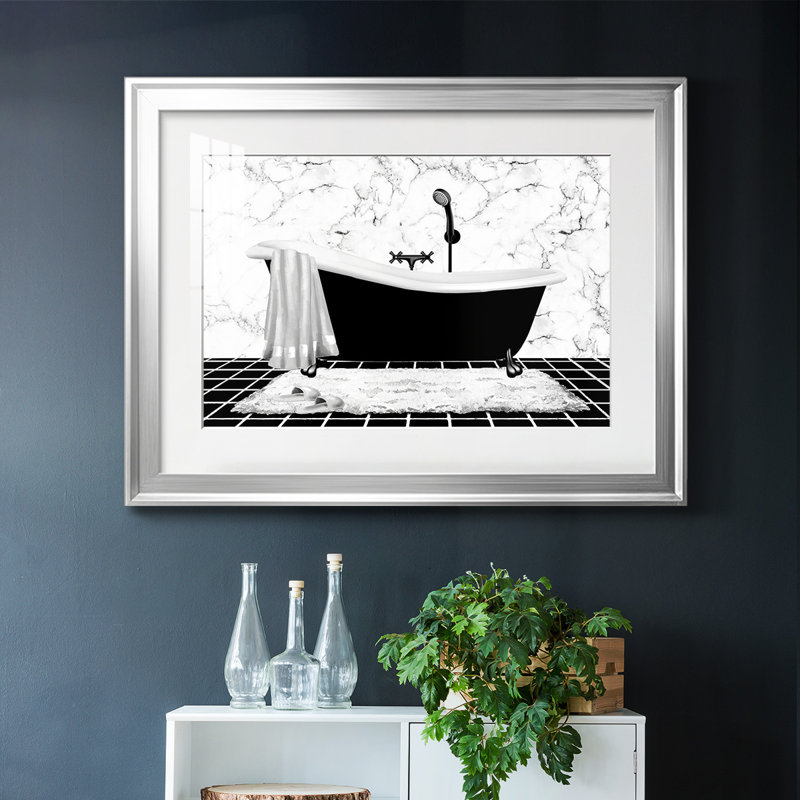 " Modern Bath I ", Silver, 27" H x 39" W x 1.5" D