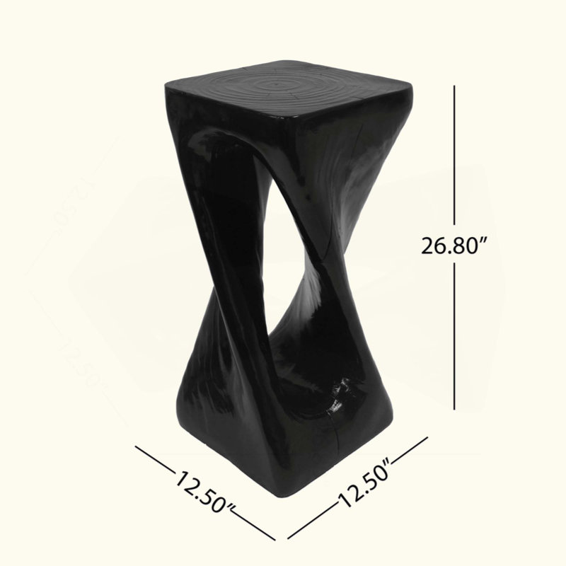 Table d'appoint d'extérieur, table de bout en forme de torsion, table d'appoint décorative, table de tabouret de jardin pour terrasse de balcon, côté piscine, béton léger, texture semblable au bois