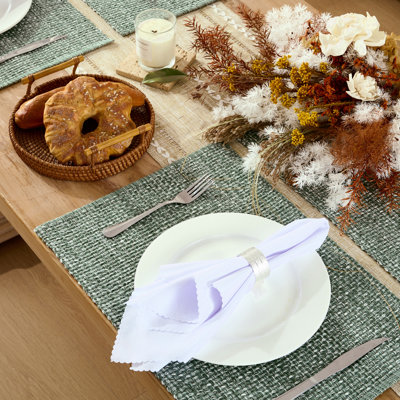 6-Pack, 100% Cotton, Two Tone Woven 13X19 Placemat Sets