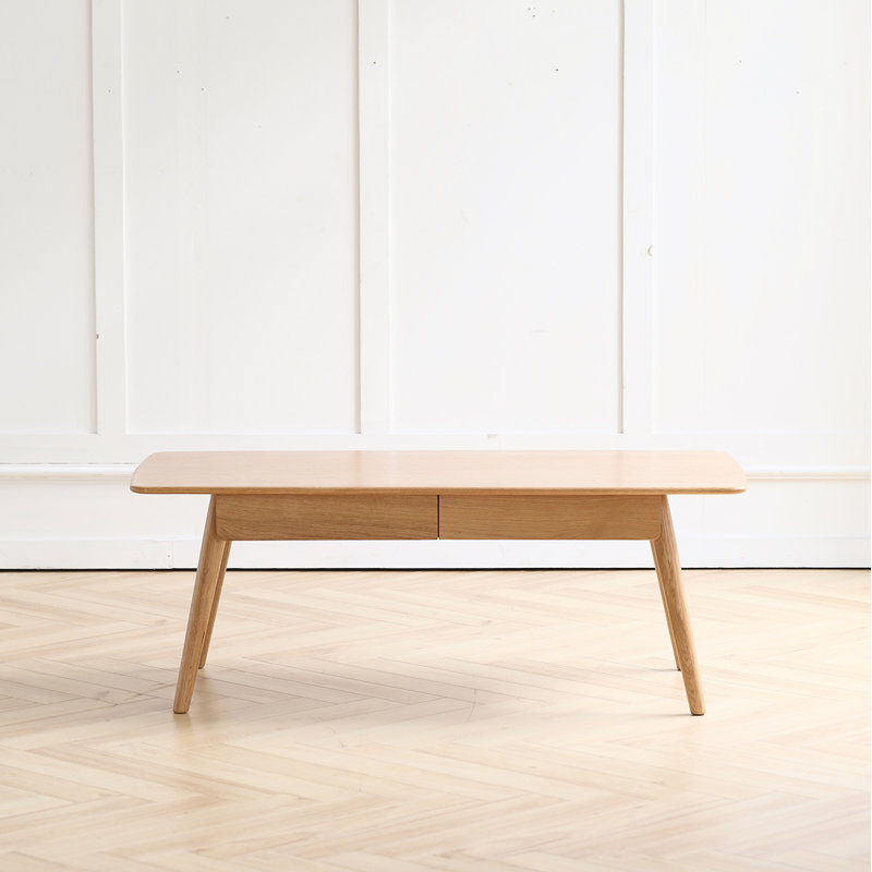 Table basse polyvalente en bois massif avec tablette de rangement pour bureau personnel