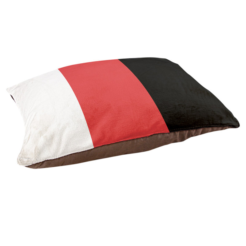 Oreiller Maryland, Très grand (l 50 po x P 40 po x H 7 po), Milieu rouge / noir