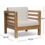 Fauteuil club beige - Détente en plein air avec bois et coussins imperméables confortables
