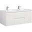 Space-Saving Wall-Mounted Bathroom Vanity With Double Sinks For Modern Bathrooms