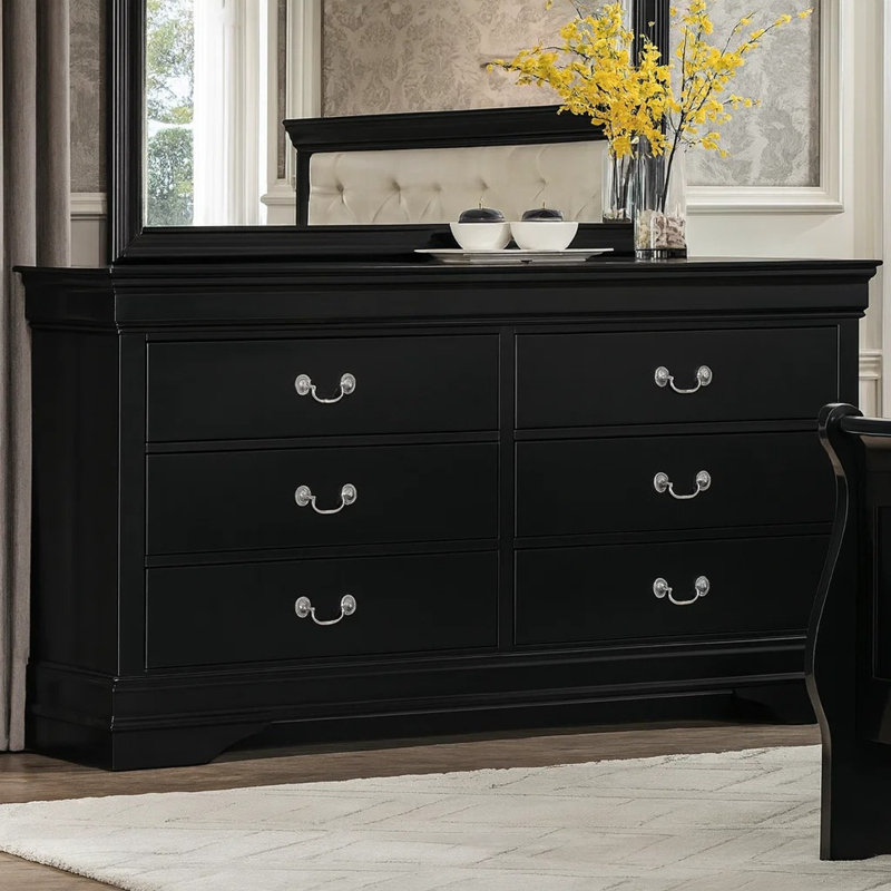 Commode double 6 tiroirs Moshe, Noir, noir, noir, noir