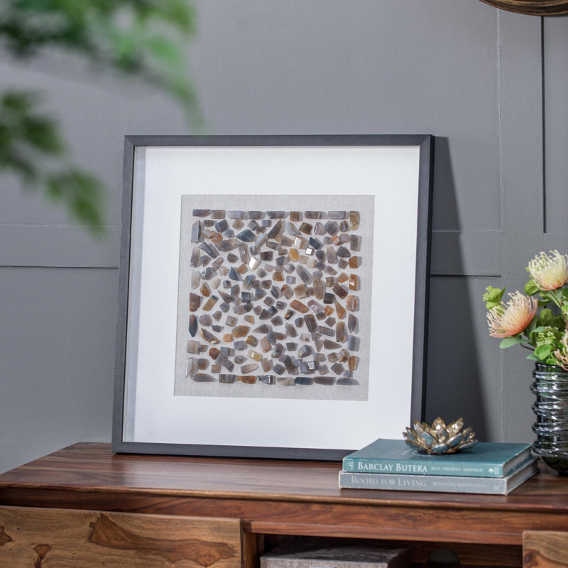 23.6x23.6" Shokha Agate Shadow Box Wall Décor