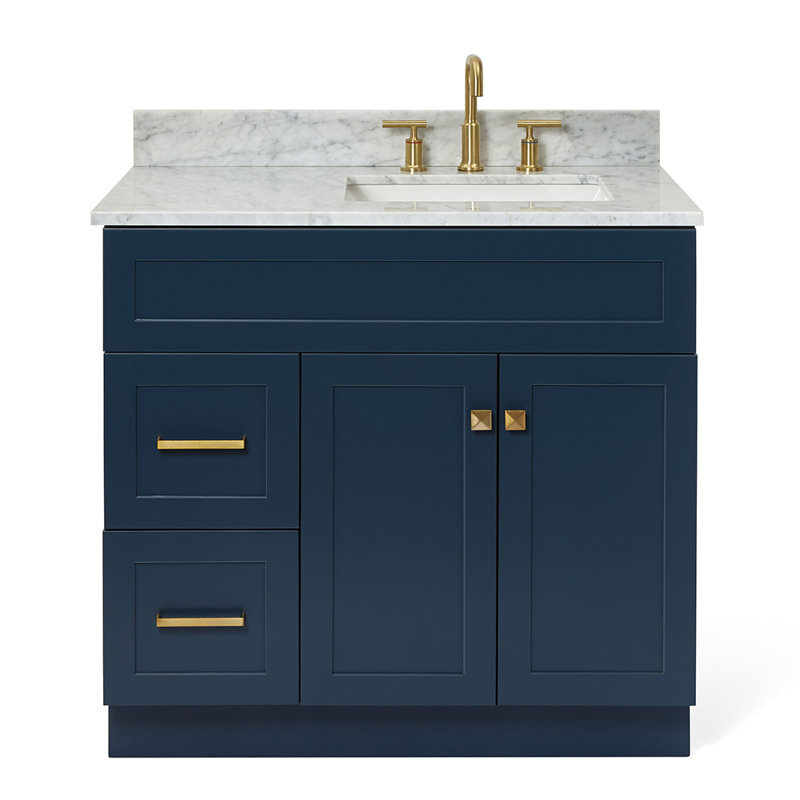 Ensemble de meuble-lavabo simple 37 po Partham, Bleu minuit