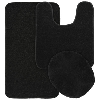 Felia Nylon 3 Piece Bath Rug Set with Non-Slip Backing