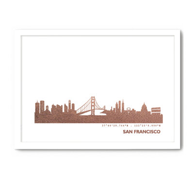 San Francisco San Francisco Skyline 1 Piece Single Picture Frame Wall Art