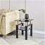 Table de canapé en verre trempé noir, table de bout à 2 niveaux avec rangement, table d'appoint de salon-199287-199284-199288