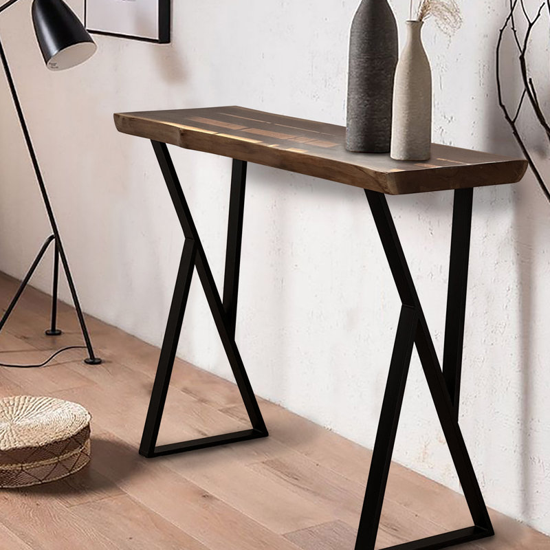 86.4cm Solid Wood Top Console Table