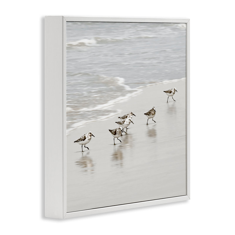Giclée encadrée, dessin par Natalie Carpentieri, H 12 po x l 12 po, Estampe numérique encadrée blanc bord de mer