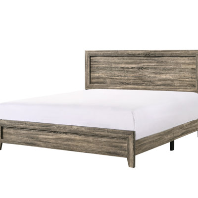 Attractive King Size Bed In Grey Finish, Modern Wood Bedroom Panel Option